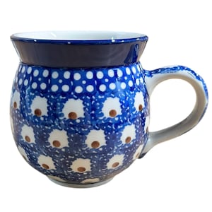 Boleslawiec Polish Pottery Bubble Mug: 12 oz Handmade Ceramic Mug