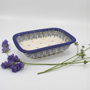 Authentic Bolesławiec Polish Pottery 10" Rectangular Baking / Serving Dish - Oven Safe / Dishwasher Safe