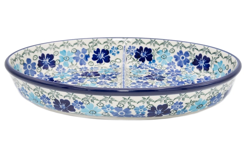 Polish Pottery Divided Ceramic Serving Dish