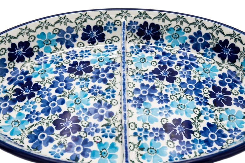 Polish Pottery Divided Ceramic Serving Dish - Thumbnail 2