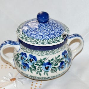 Polish Pottery Large Sugar Bowl - Hand made in Poland