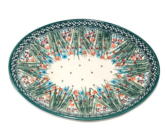 Polish Pottery Ceramic Oval Serving Shallow Bowl 10-inch - UNIKAT - Handmade in Boleslawiec Poland