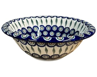 Polish Pottery Large Ceramic 10x3" Bowl - Hand Made in Bolesławiec Poland