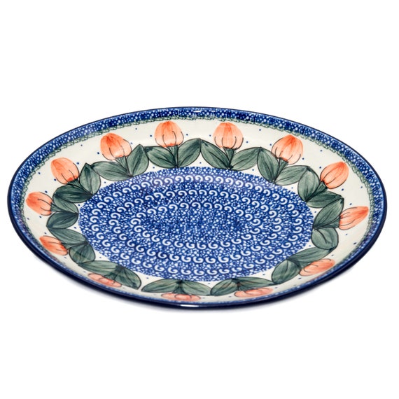 Handmade Polish Pottery Ceramic Oval Serving 10-inch Bowl  - UNIKAT