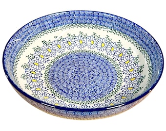 Polish Pottery Large 11" Serving Bowl - Handmade and Painted in Poland