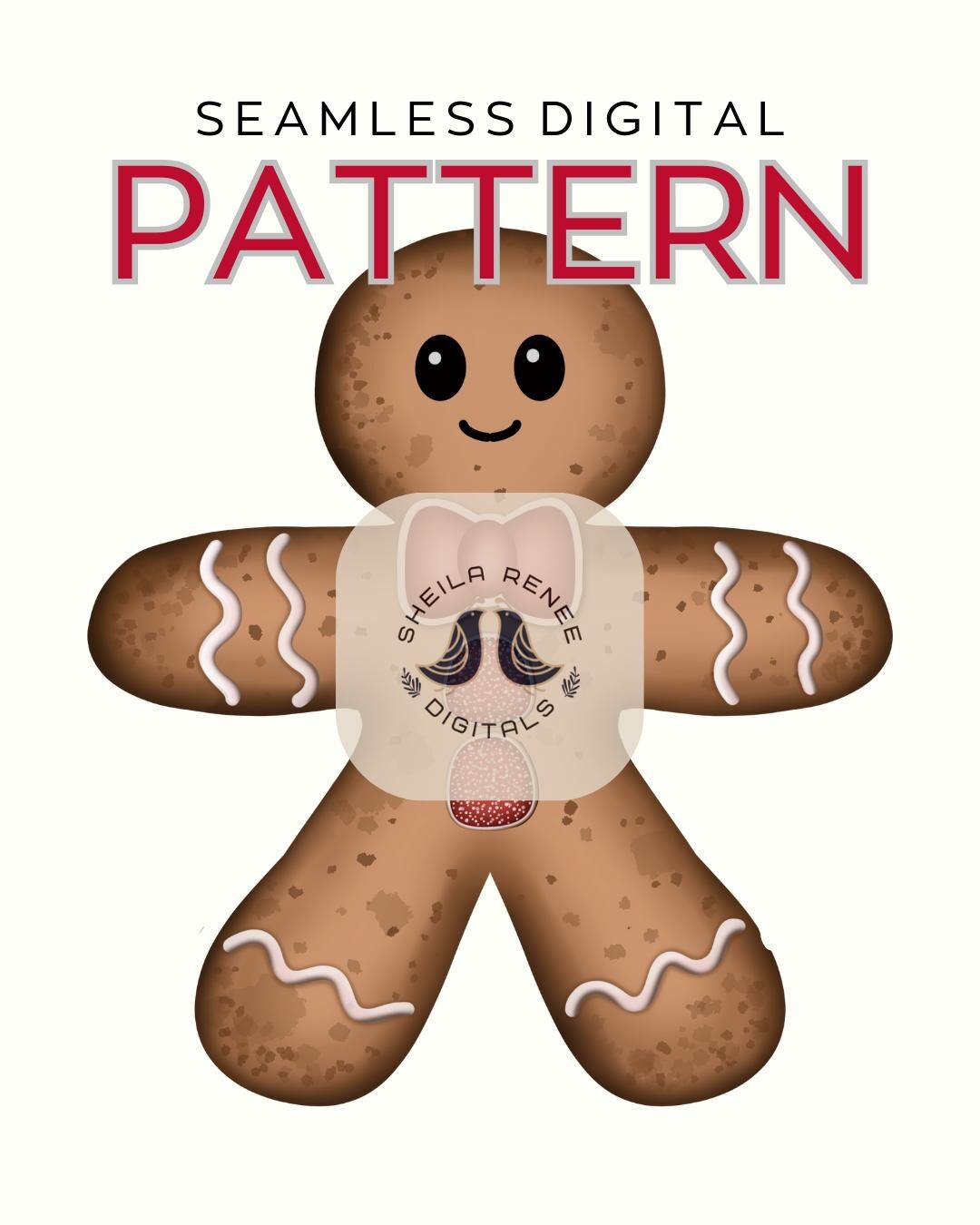 Gingerbread, Repeating Pattern, Seamless Patterns, Themed Digital ...