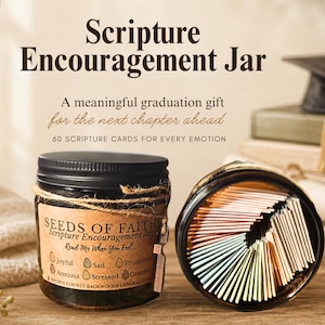 Christian Graduation Gift for Her, Bible Verse Jar, Scripture Encouragement Jar, Faith Gift for Graduate