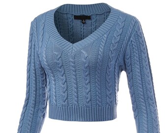 Women Girl Winter High Collar Crop Tops Knitted Pullover Sweater Knitwear Jumper Women Girl Winter High Collar Crop Tops Knitted Pullover Sweater Knitwear Jumper