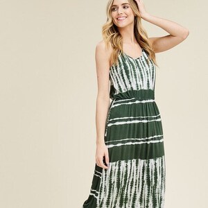 Women Racerback Sleeveless Tie Dye Maxi Dress