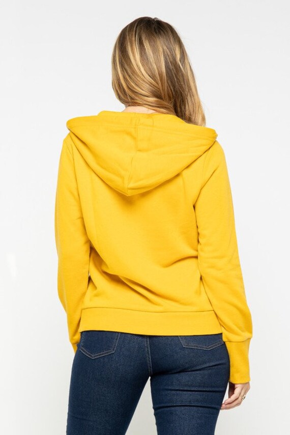 Women s Basic Zip up Hoodie Sweat Jacket Etsy Canada