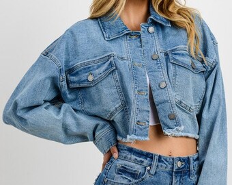 jean jacket frayed bottom