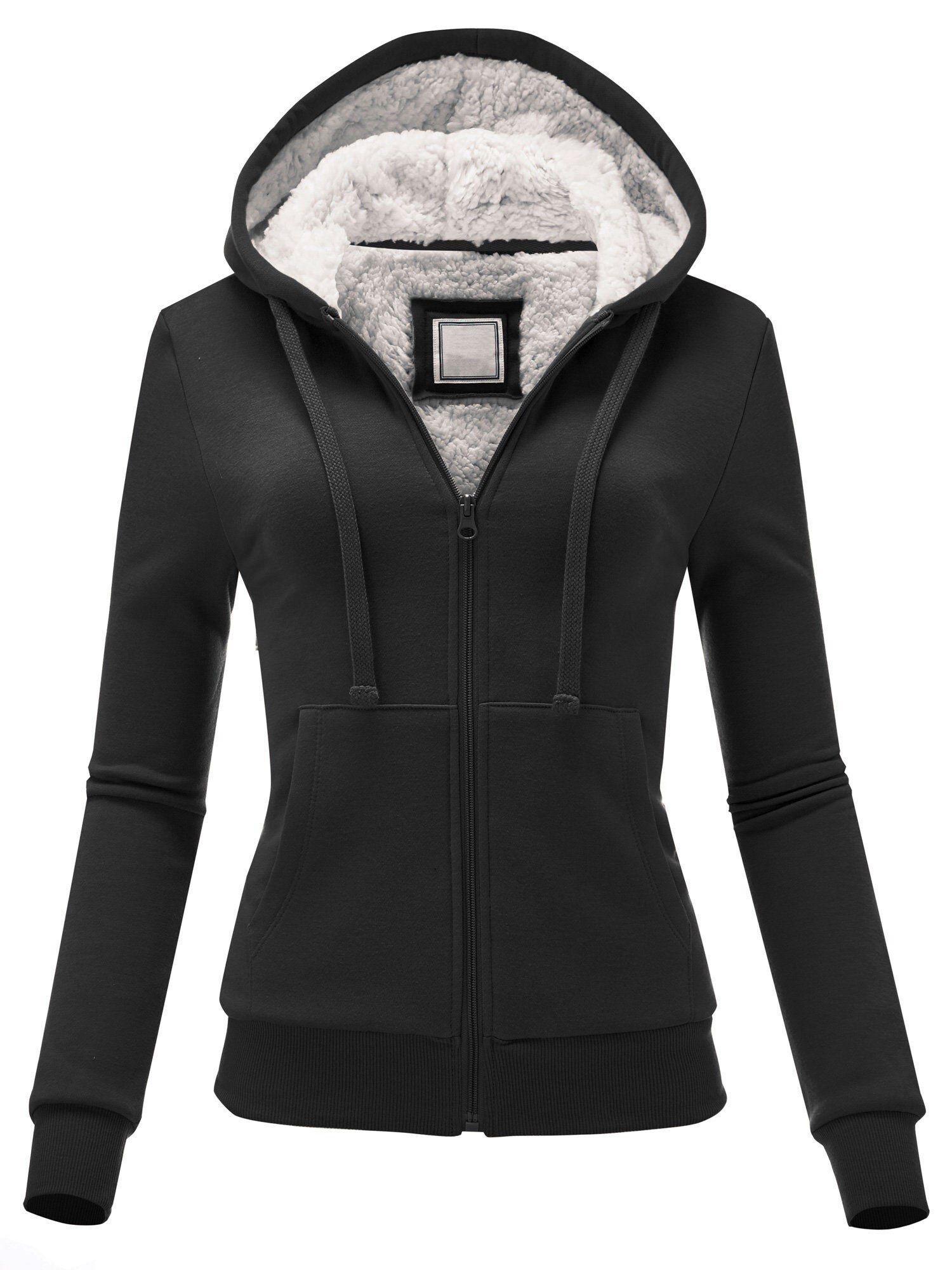 Women Slim Fit Cozy and Comfort Zip up Sherpa-lined Fleece