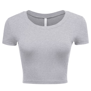 Women's Casual Slim Fit Short Sleeve Crew Neck Basic Crop Top - Etsy