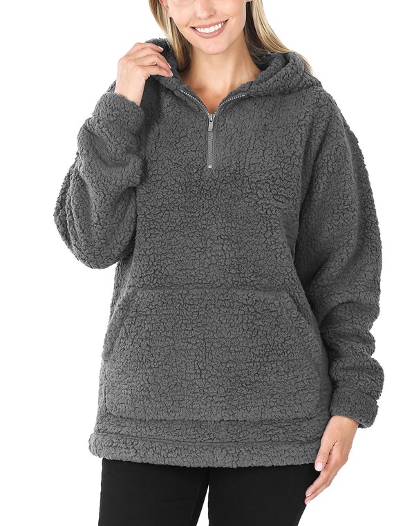 Sherpa hoodie cheap quarter zip