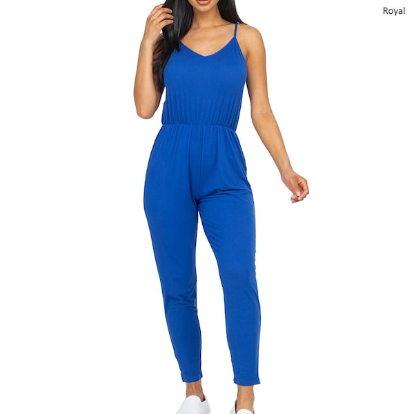 Women Casual Comfort Fit Spaghetti Strap Jumpsuit Romper