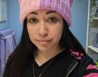 Crochet Cat Ear Beanie | Kawaii Kitty Hat, Cat Lover Gift