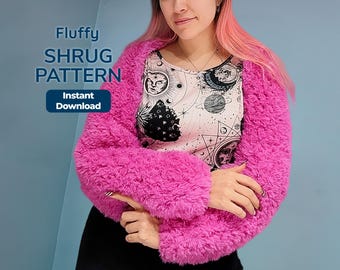 Haakpatroon voor een bolero, felroze nepbonten shrug (PDF-download)