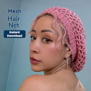 Gehaakt haarnetje, mesh hoofddoek met schedelkap | Patroon festival boho beanie (pdf)