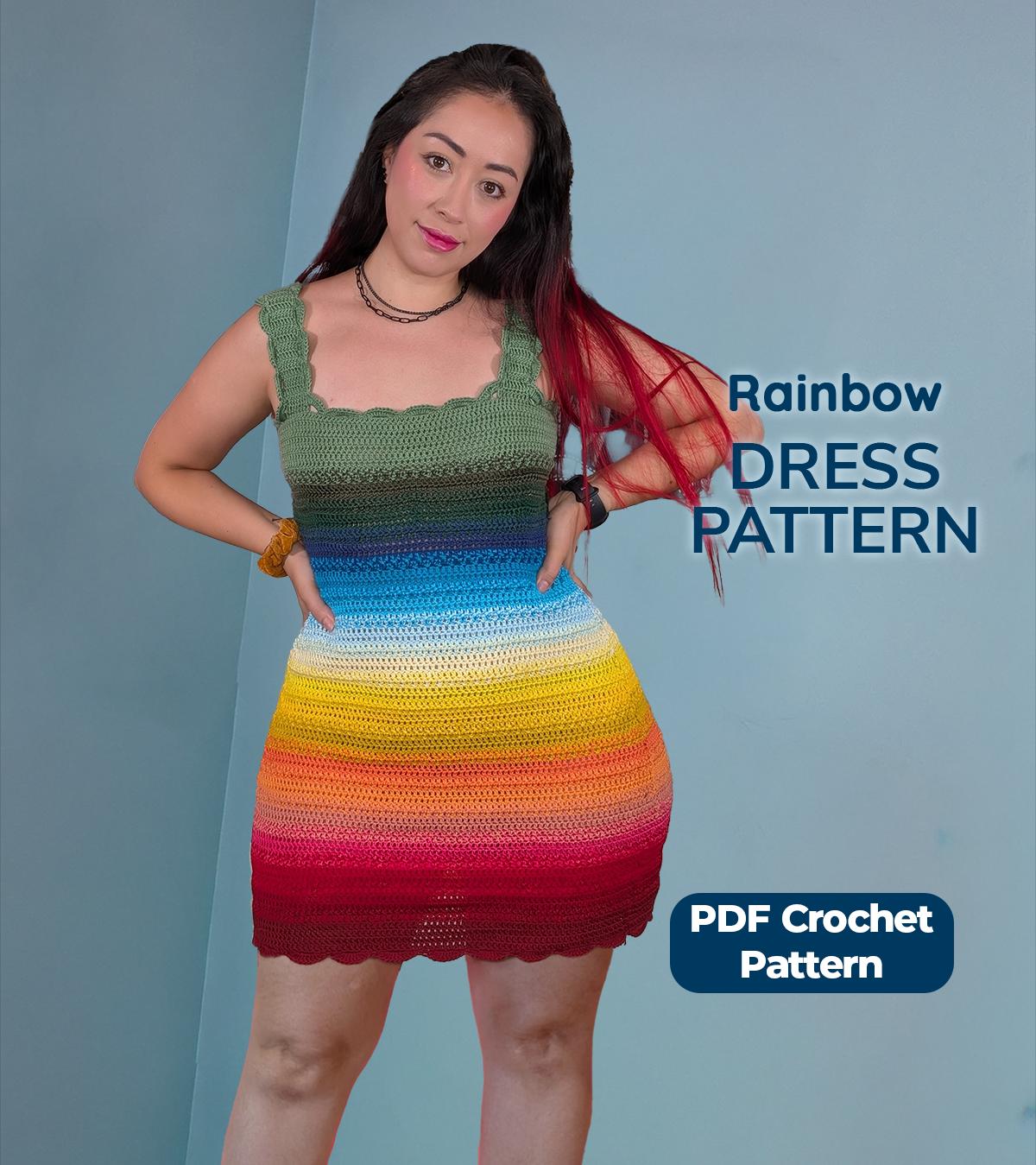 white christmas dresses Club Exx Rainbow Crochet Mini Halter Dress Pride main image 1