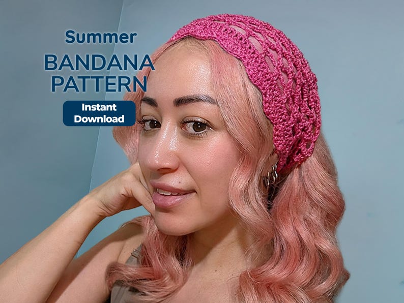 Open Mesh Festival Bandana crochet pattern listing photo by BusyBunnyArtStudio
