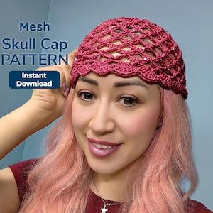 Patrón de gorro de ganchillo en PDF / Redecilla para el cabello estilo boho para festivales / Gorro de verano