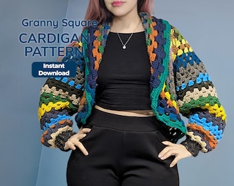 Haakpatroon voor een vest (PDF), Grandma Square Jacket patroon voor gevorderde beginners