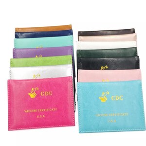 CDC Covid-19 vaccinkaarthouder, vaccinkaarthouder, vaccinatiekaarthoes, vaccinkaartbeschermer, 4x3-kaarthouder, PU-leer