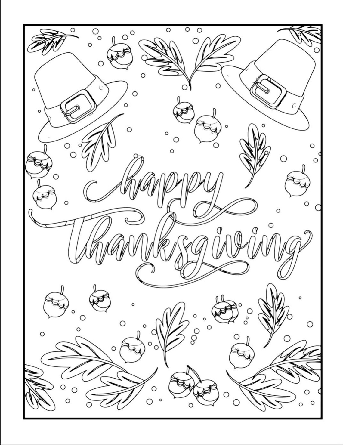 100 Thanksgiving Coloring Pages, Thanksgiving Coloring Book - Etsy