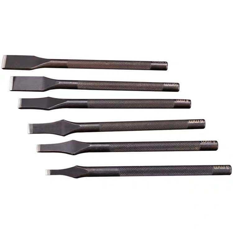 Leathercraft Thonging Chisel 6 Set 1.5mm 2.3mm 3.1mm Leather Lacing Punch,  with Interchangeable Blades, for Leatherworking