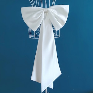 Abnehmbare Satinschleife, Abnehmbare Satinschleife, Hochzeitskleid Schleife, Elfenbeinfarbene Satinschleife, Weiße Satinschleife, Elfenbeinschleife
