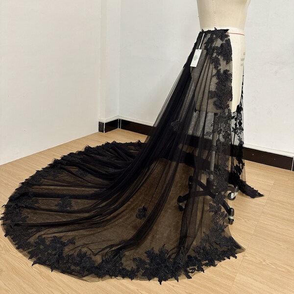 Black Removable Skirt Wedding Dress Etsy