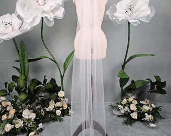 Plain narrow veil, 1 tier bridal Veil, Bespoke Veil, Wedding Veil, Cathedral veil, Elegant veil