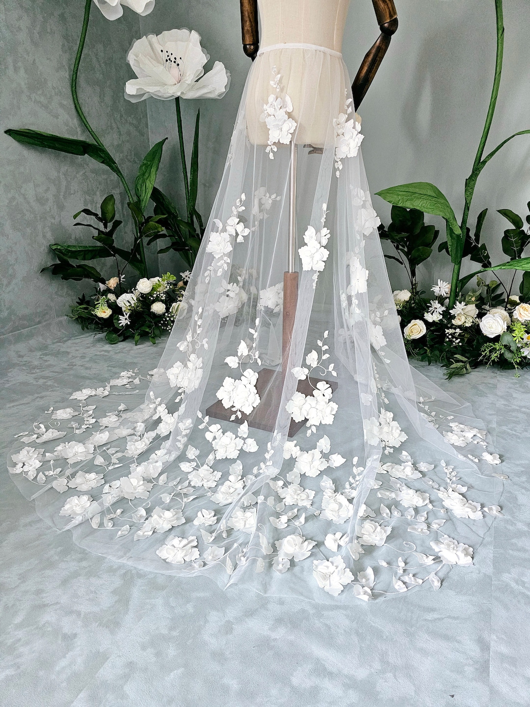 3D Floral Lace Open Front Train, 3D Floral Lace Open Front 3D Floral Lace Open Front Train, 3D Floral Lace Open Front