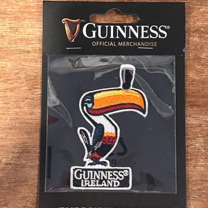 Guinness Ireland Toucan Embroidered Iron On Patch New, Still Sealed on Display Card OUT OF PRINT