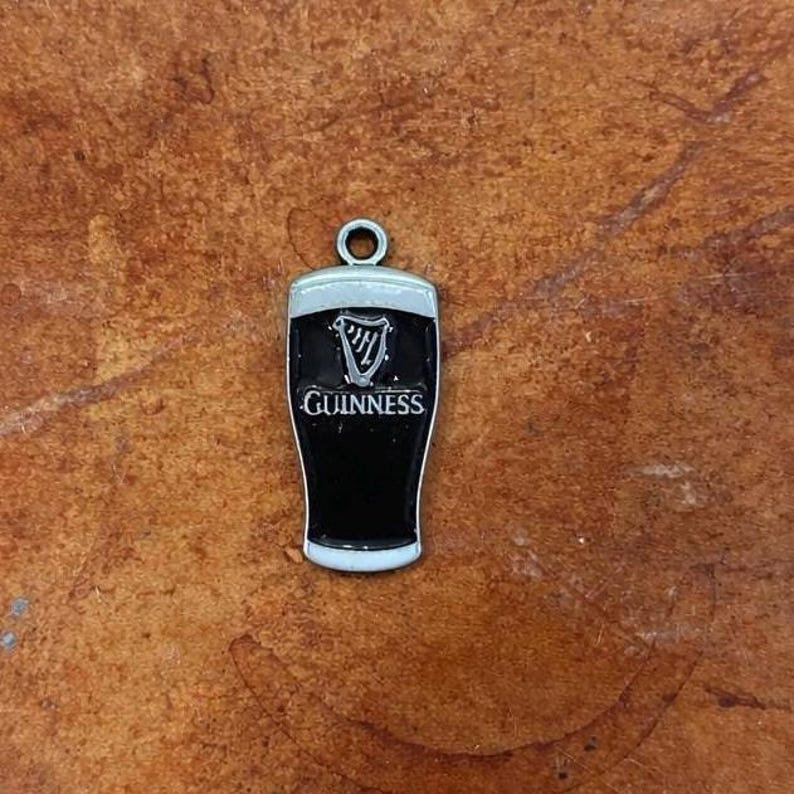 Guinness Pint Glass Charm Pendant St. Patrick’s Day Jewelry image 2