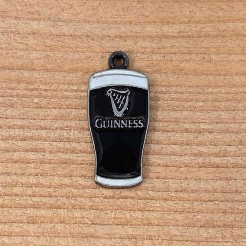 Guinness Pint Glass Charm Pendant St. Patrick’s Day Jewelry image 1