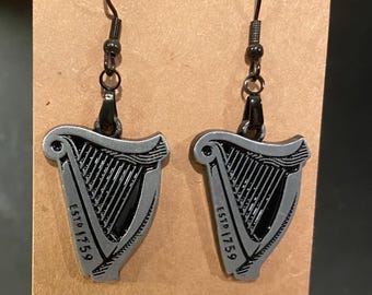 Guinness Harp Charm Earrings St. Patrick’s Day Jewelry