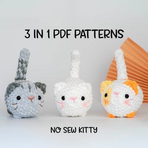 Crochet Catloaf Pattern No Sew ( PDF - English ) - Amigurumi Bunny Pattern - Kitty Crochet - Crochet farm animal - Easy Crochet Chonky Cat