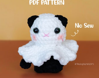 Patrón de gato fantasma a crochet - Nosew - Patrón de gato fantasma amigurumi - Patrón de Halloween a crochet - Lindo fantasma a crochet (Patrón en inglés)