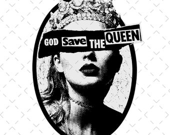 God Save the Queen PNG Digital File, GSTQ Platinum Jubilee Souvenir Sweatshirt Png, GSTQ Png, Retro Reputation Sweatshirt, Trending Shirts