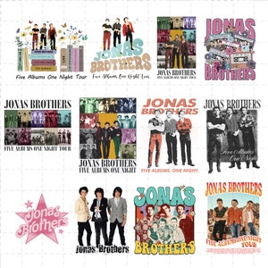 26 fichiers vintage Jonas Brothers PNG, Jonas Five Albums One Night Tour PNG, Jonas Brothers 2023 Tour PNG image 1