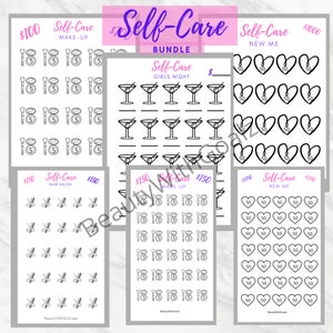 Self-Care saving challenges bundle-Cash envelope stuffing-PDF instant download
