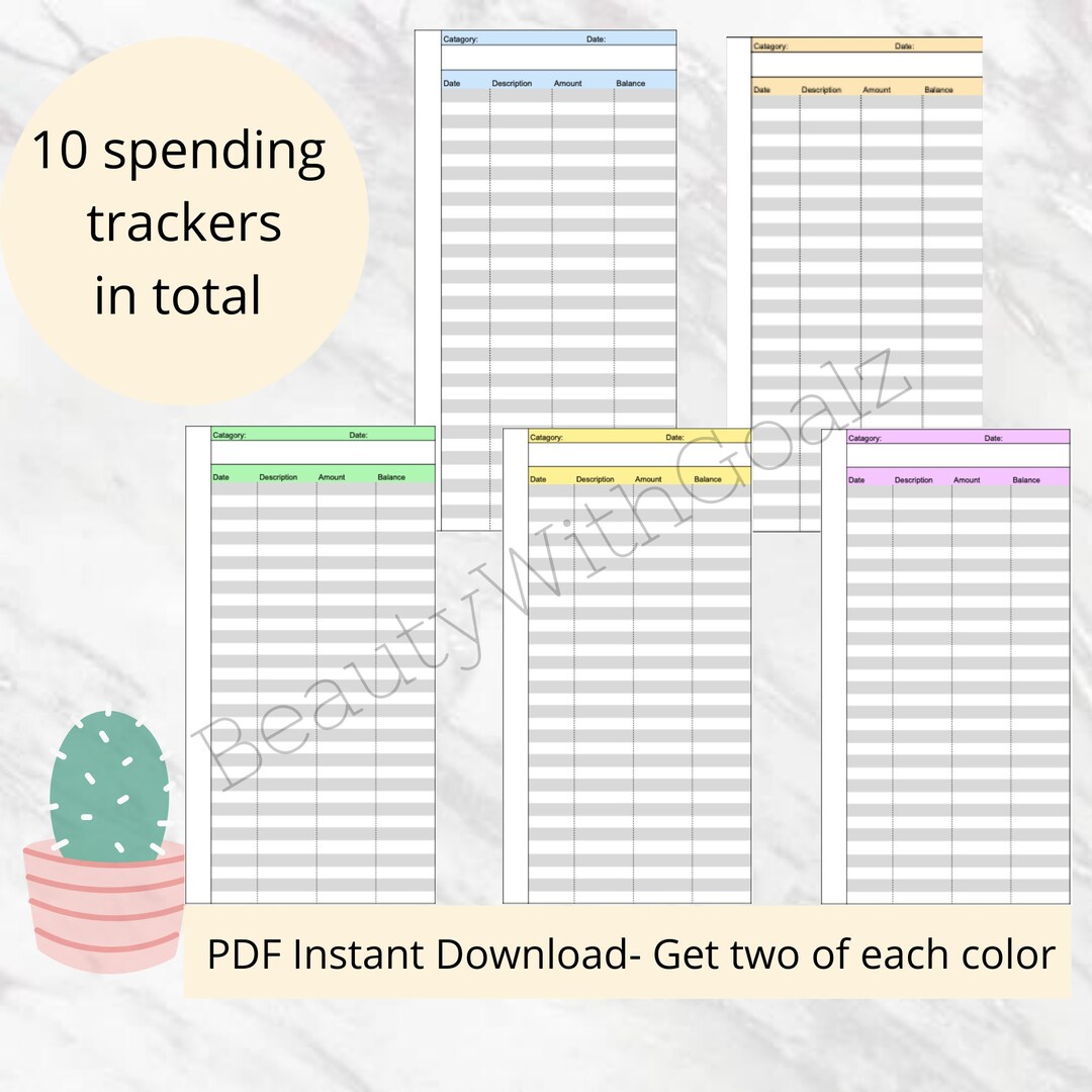 Cash Tracker Insert for Cash Stuffing-instant DOWNLOAD- Savings Tracker ...