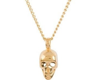 18K Gold Plated Stainless Steel Skull Necklace - A Durable and Hypoallergenic Necklace
