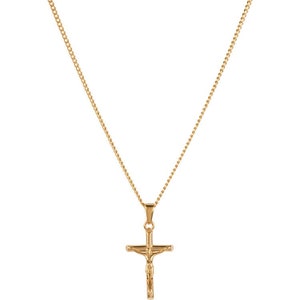 Lifetime Warranty 18k Gold or Silver Crucifix Necklace Cross Men Gold Cross Pendant Christian Jewelry Boyfriend Gift Girlfriend Gift