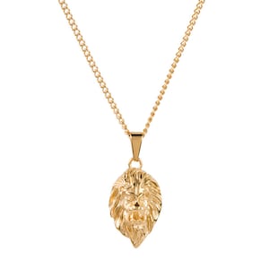 Lifetime Warranty 18K Gold Lion of Judah Head Pendant with Chain Gift For Her Girlfriend Gift Necklace Animal Head Necklace Gift for Mom