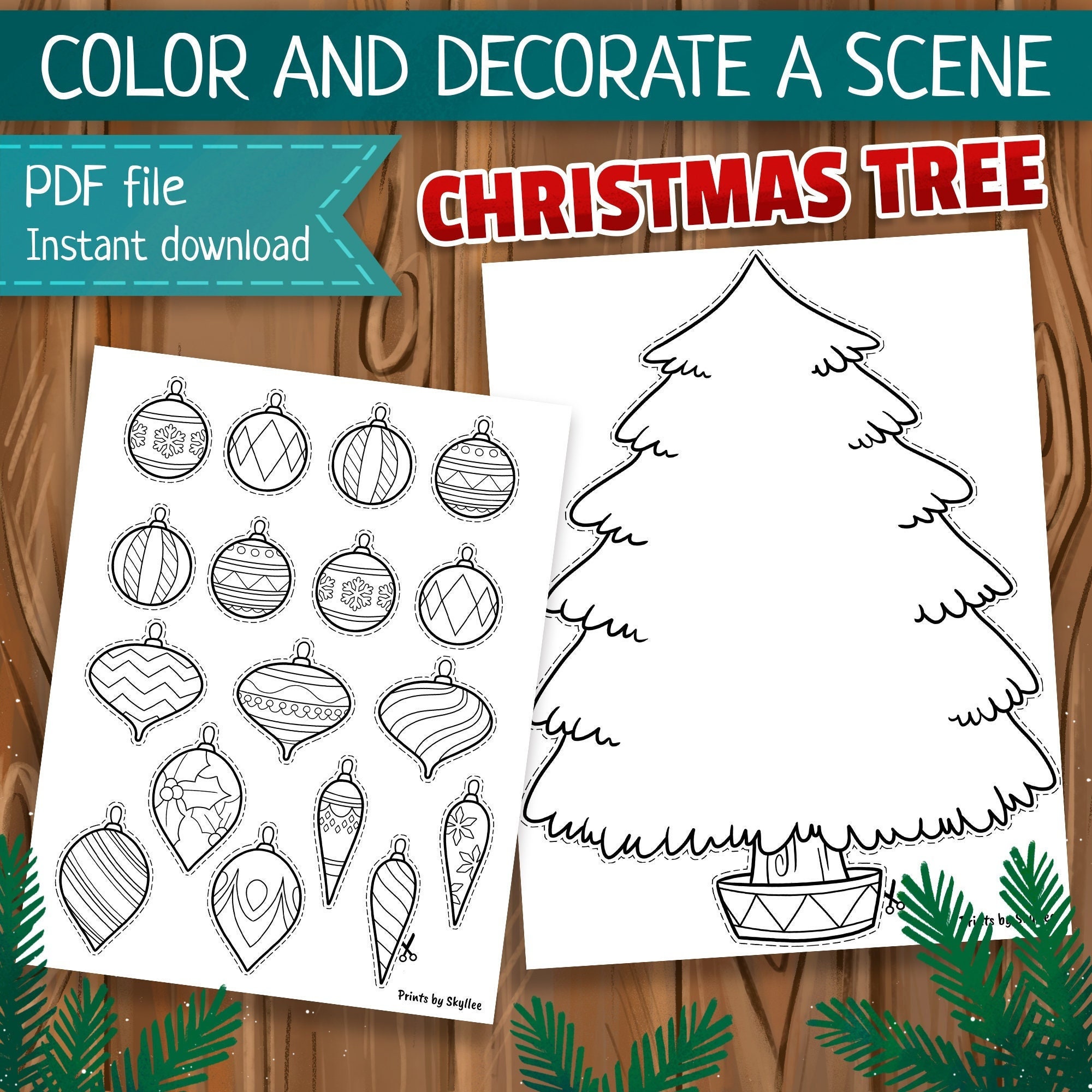 scene-to-decorate-christmas-tree-printable-pdf-file-instant-download-etsy