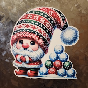 Adorable Christmas Gnome Stickers – 3 Sizes! Small to Large
