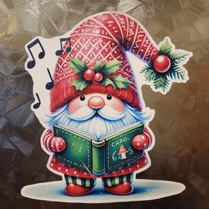 Adorable Christmas Gnome Stickers – 3 Sizes!  For laptops, windows, and wall decor.