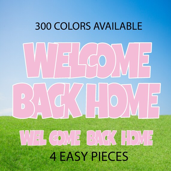 Back Home Yard Card Sign Solid Color Little Girl Etsy